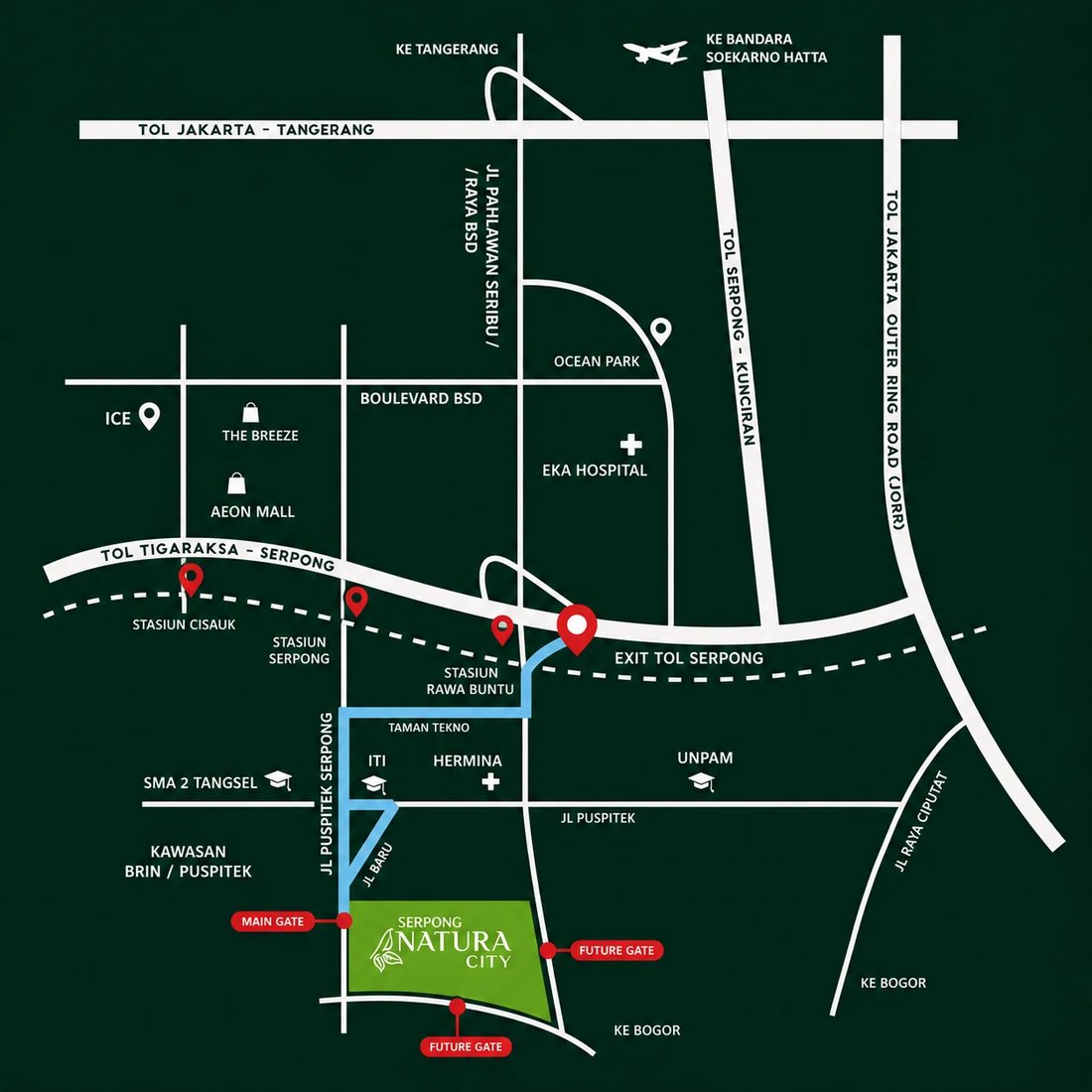 Peta lokasi Serpong Natura City